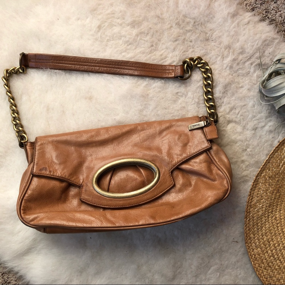Brown leather HOBO purse